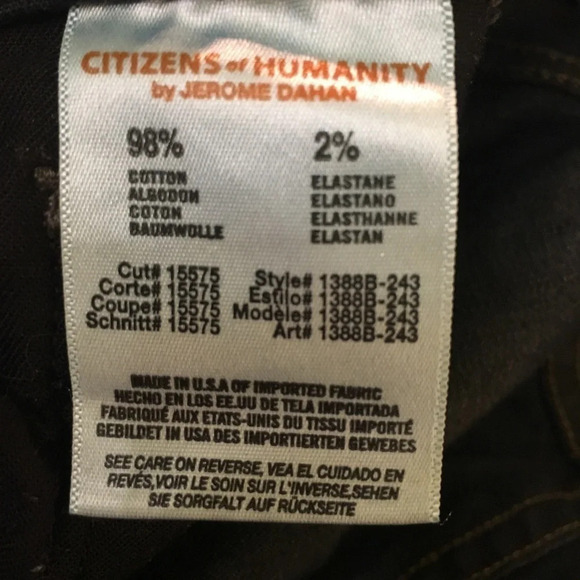 Citizens of Humanity SkinnyJeans Thompson Size 24 - Picture 5 of 7